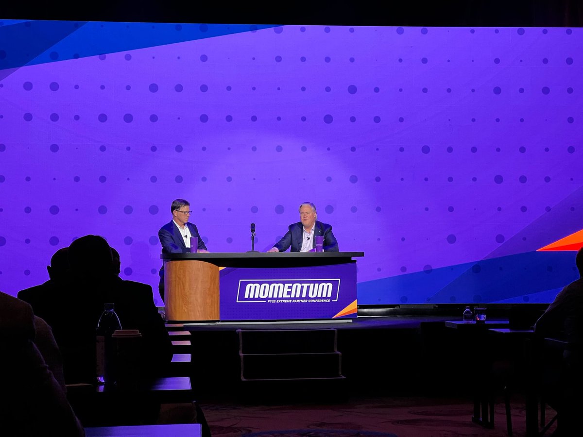 ExtremeNetworks's tweet photo. COO Norman Rice and CRO Joe Vitalone share how Extreme Networks has been rewired for speed to fully leverage the transition to the Infinite Enterprise. https://t.co/QEzocgzYsm #ExtremePartnerConf @NormanRice3 https://t.co/uWsl5K1h2s