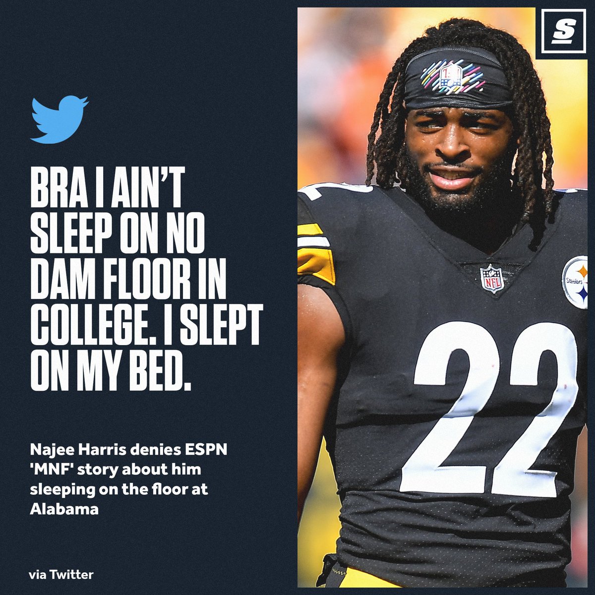 theScore's tweet photo. Najee wants to set the record straight. 😅 https://t.co/yJwG38SYIG