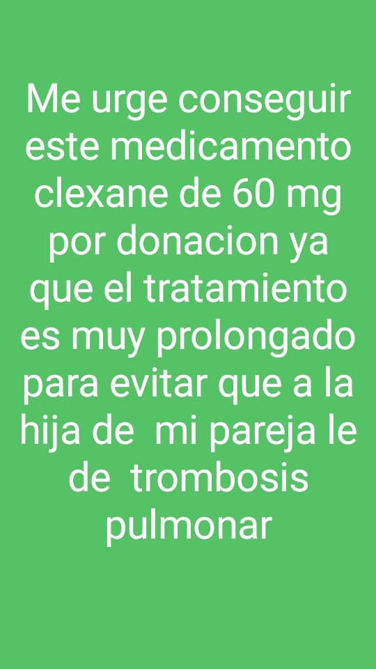 paty_anto's tweet photo. @CaraboboGB necesito con urgencia este medicamento clexane de 60 mg  por donativo @rafaellacava10 https://t.co/o1mXw8xCzz