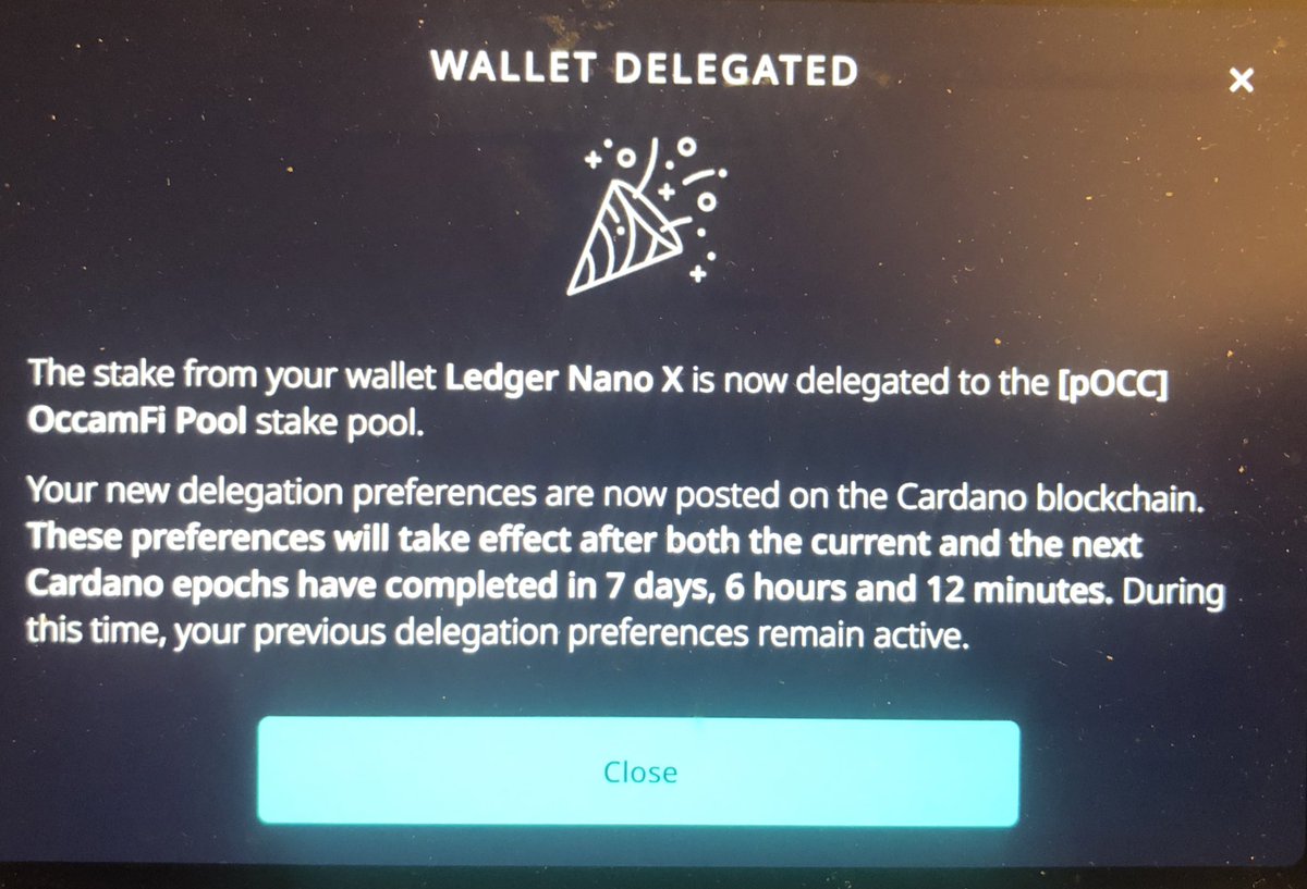Sid_Payton's tweet photo. I delegated my $ADA to the $OCX #Cardano stake pool! @OccamDEX @OccamFI #StaketoWin #CardanoCommunity https://t.co/WrqQMIq8eP