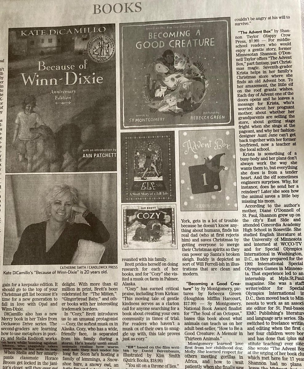 STaylorWrites's tweet image. Lovely review of THE ADVENT BOX in the Twin Cities Pioneer Press—the newspaper I grew up reading. Thank you to Mary Ann Grossmann for including my book in her list of “gentle books to soothe children” at Christmas. 
#christmas #christmasbooks #christmasbooksforkids #Advent