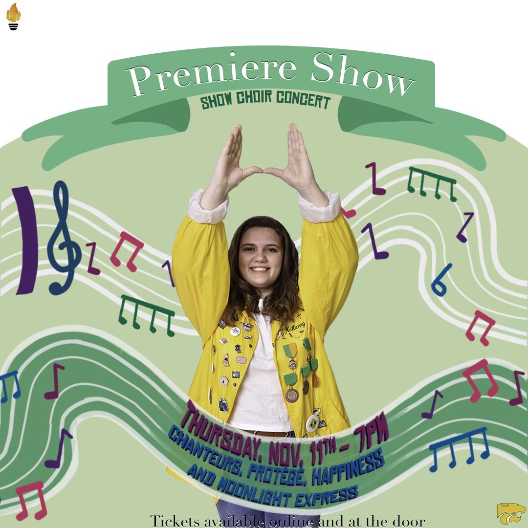 KennedyTorch's tweet photo. Come join the Kennedy show choirs at premiere this Thursday at 7 pm! https://t.co/QQqh1IrR29