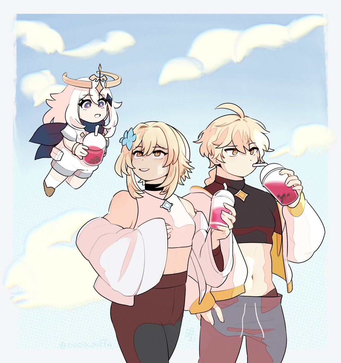 ceviantart's tweet photo. The Travelers and their Paimon.

#Aether #lumine #原神 #GenshinImpact https://t.co/oG8VTIf1ml