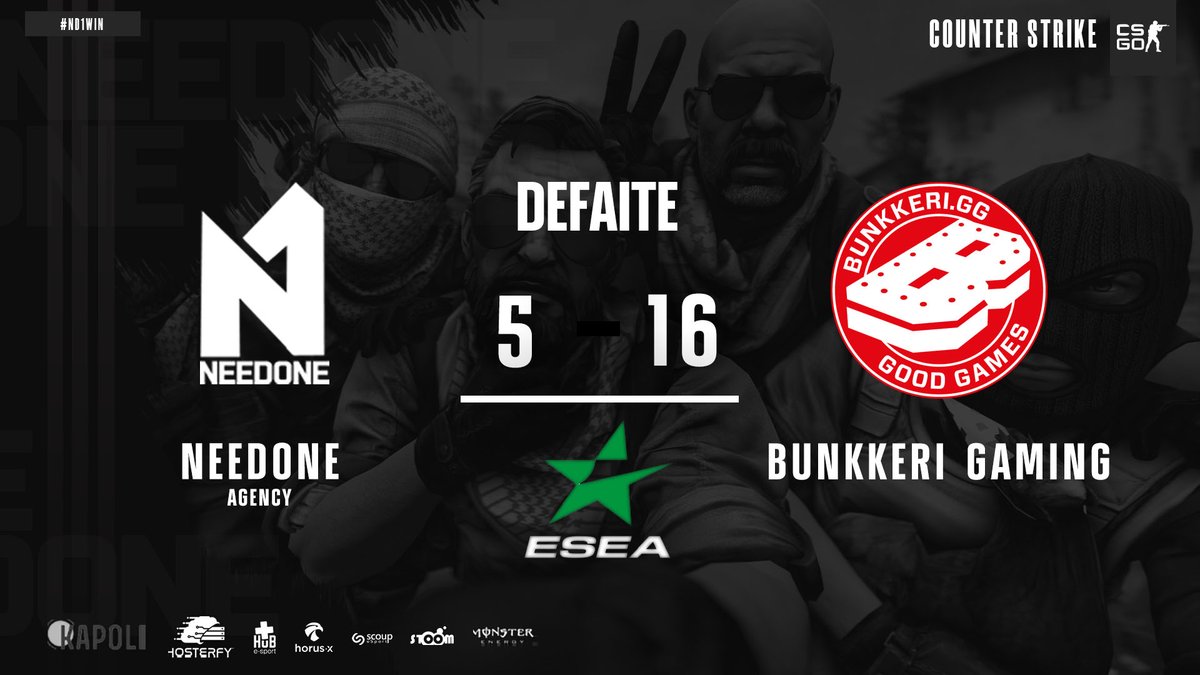 NeedONE_ND1's tweet image. #Results 

Our #TeamCSGO lost the seventh match against @bunkkerigg 🇫🇮 @ESEA open
 
We are currently in 1-6, so it’s not over we believe in you and we’re behind you, go guys 👊

GGWp @bunkkerigg 🇫🇮 and GL for the rest of the competition 👊