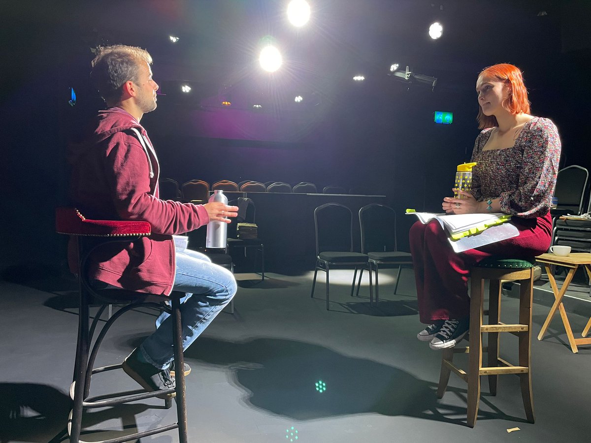 JessActor_'s tweet photo. What has @ActingAdam said that's got me biting my tongue? 🤔

Day two of @_LisaMacGregor's 𝘋𝘦𝘭𝘪𝘷𝘦𝘳𝘦𝘥, rehearsals 💌

Grab tickets for this dark comedy via the link in my bio*. 

*Do it quickly, there's only a couple tx left Sunday! https://t.co/X9GxQFNV9m