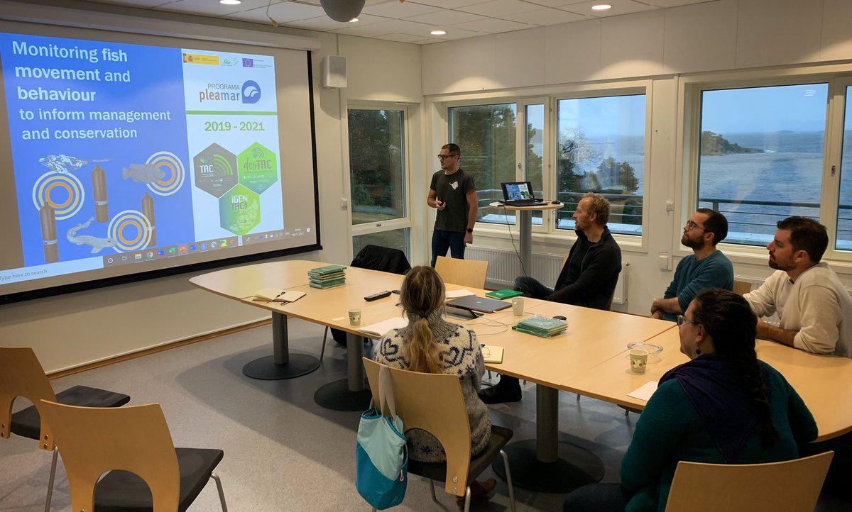 Fanequeiro's tweet photo. Great start of the workshop about #fish movement behaviour in #coastal habitats hosted by @uiagder at the @Havforskningen #Flødevigen organized by @Albertieco https://t.co/PrT6FFMtpx