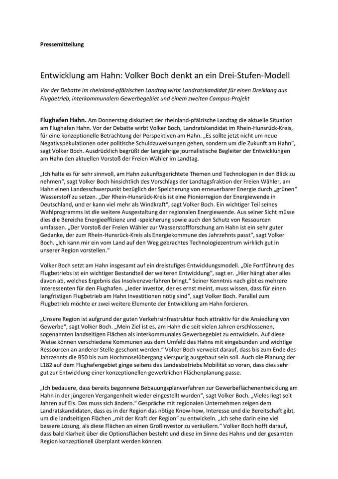 BochVolker's tweet photo. Am Donnerstag debattiert der @ltrlp zum Flughafen Hahn - Danke an die @fw_rlp für den Wasserstoff-Vorstoß! Ich kann mir ein Technologiezentrum des Landes im Rhein-Hunsrück-Kreis sehr gut vorstellen - und werbe am Hahn für (m)ein Drei-Stufen-Modell. https://t.co/yfSqa2FTSc
