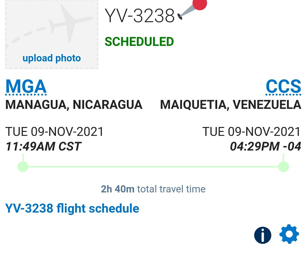 Arr3ch0's tweet photo. Learjet 55 #YV3238 programado Managua - Maiquetía para hoy.
Retrasado? Ya salió? No veo registros, ni historial, ni nada. 🤔 https://t.co/9tvshtgnpa