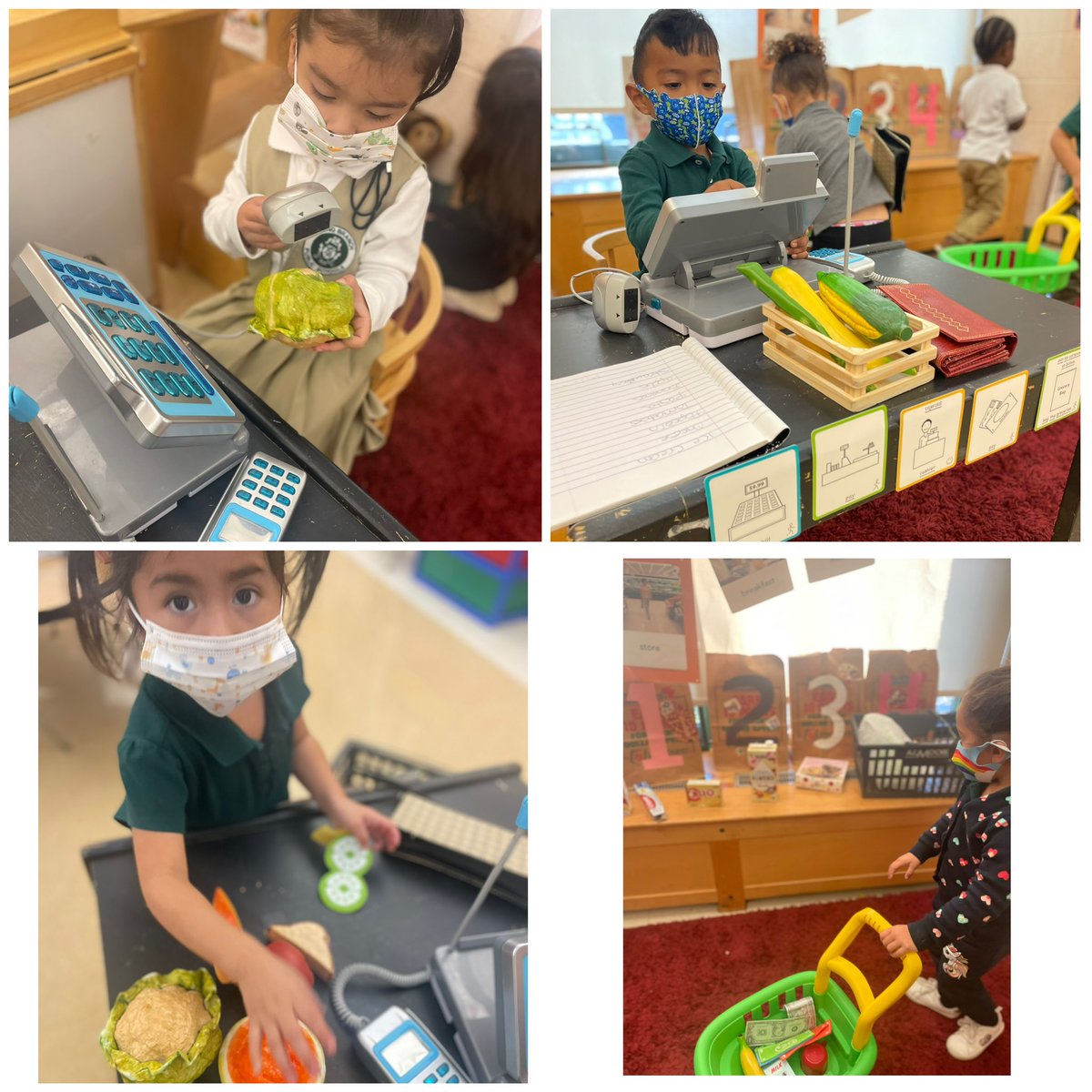 NatalieBauer20's tweet photo. Exploring our Grocery Store! Learning about making lists, roles at the store, buying what we need! @jmfeclc #LBTogetherWeCan https://t.co/2ml7AmJ95Y