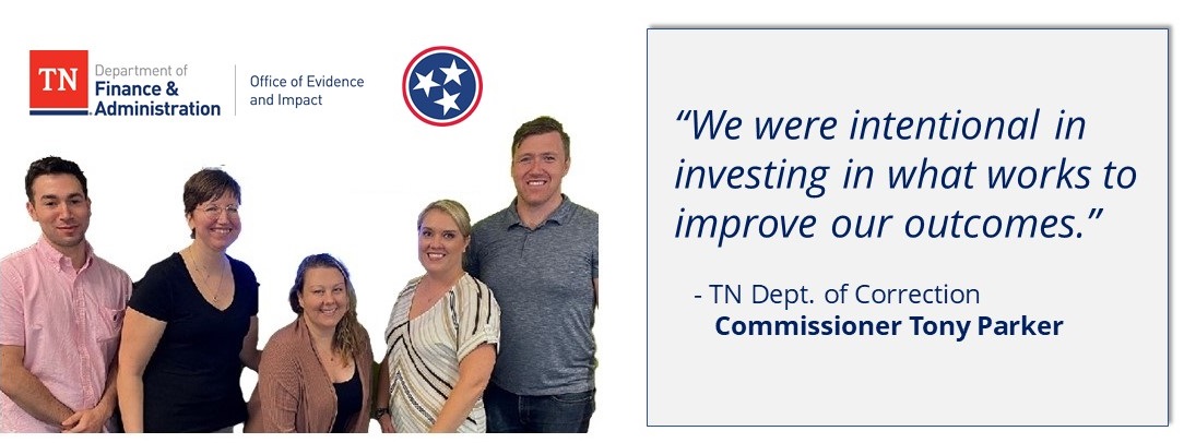 TNDeptofFandA's tweet photo. @ChristinLotz and the Office of Evidence and Impact are leading Tennessee to better outcomes, better decisions and #BestManagedState with the help of partners like @TDOCCommish and @TNTDOC1. #Data https://t.co/aj7XJr3fLp