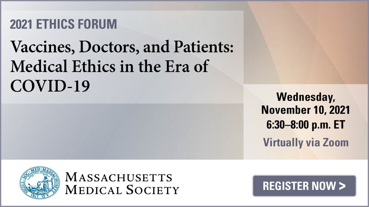 MassMedical's tweet photo. REMINDER: The #MMSInterim2021 Ethics Forum, moderated by @BeccaBrendel of @HMSbioethics and featuring Elliott Crigger of @AmerMedicalAssn and Dr. Susan Miller of @MethodistHosp, is TOMORROW NIGHT at 6:30 p.m. Register now: https://t.co/QGRQbBEbHo https://t.co/ZclsTKx8fH