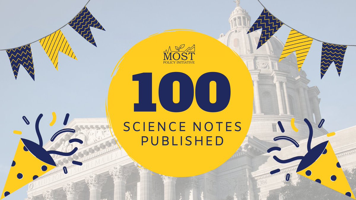 MOSTSciPol's tweet image. This week marks a HUGE milestone for the MOST Policy Fellows Program. In just over one year of working with #moleg, we have published ONE HUNDRED Legislative #ScienceNotes based on lawmaker requests. 

A quick 🧵 of highlights from our first 100: