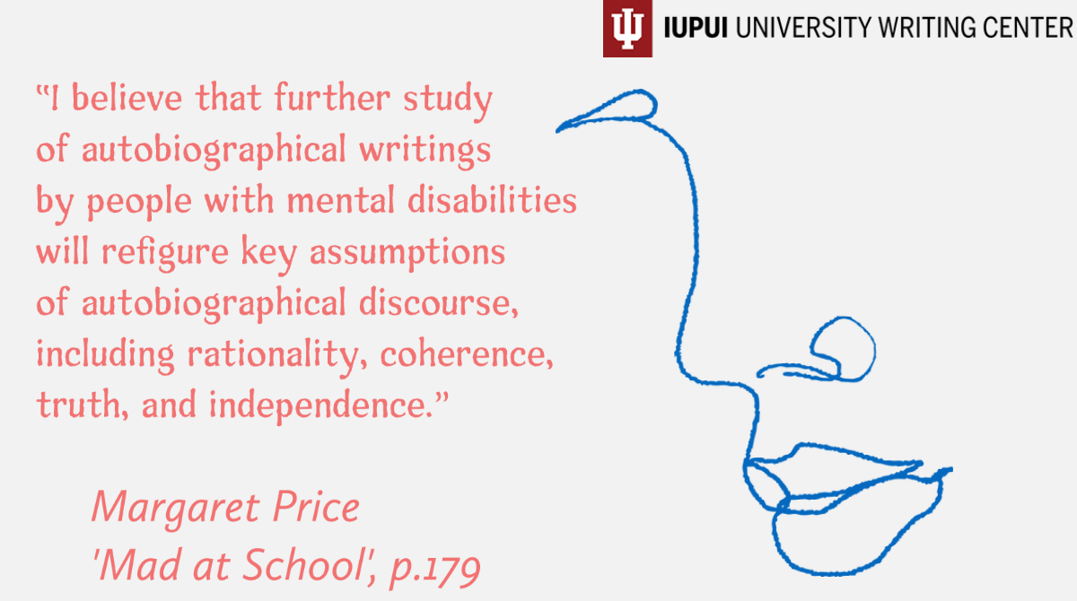 IUPUI_UWC's tweet photo. Hello again IUPUI! Please join us in discussing Margaret Price's 'Mad at School' chapters 5, 6, and the conclusion. This meeting of Difficult Conversations will occur on Wed, Dec 1st from 2-3PM via Zoom. 

Zoom: https://t.co/n6XSmmN9DX

#uwc #difficultconversations #iupuijags https://t.co/2mxqZbgved