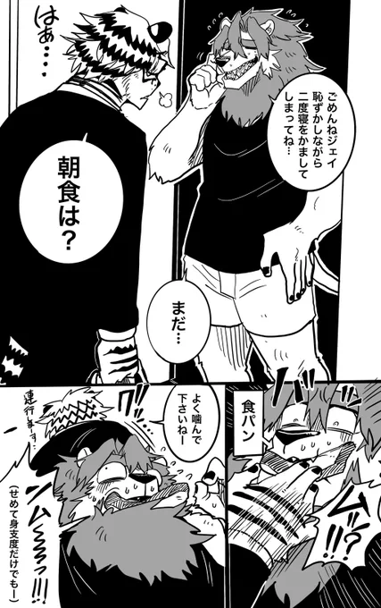 とっても仲良しビッグキャッツ🦁🐯🍞 