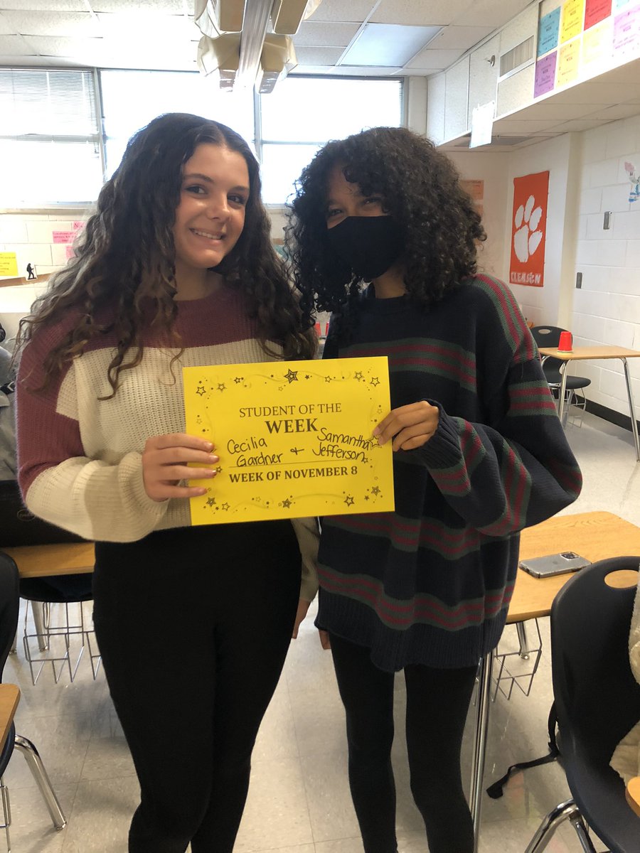 Felicidades to Cecilia and Samantha, my students of the week! #NSWeeklyWonder #WeArePROS <a href="/Sheridan_NSCHS/">Mark Sheridan</a> @hansonmscott <a href="/BarbourSSarah/">Sarah Barbour</a> <a href="/fcspbis/">FCSPBIS</a>