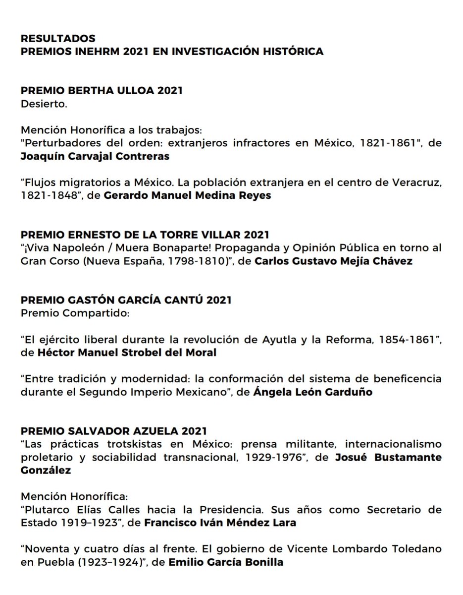 institutomora's tweet photo. 🥇Felicitamos a Ángela León Garduño, #EgresadaMora del Doctorado en #Historia de nuestro Instituto, por haber obtenido el premio Gastón García Cantú que otorga el @INEHRM a la mejor investigación histórica sobre el periodo de la Reforma Liberal.
#ExcelenciaAcadémica #EstoEsElMora https://t.co/58c4kz28ym