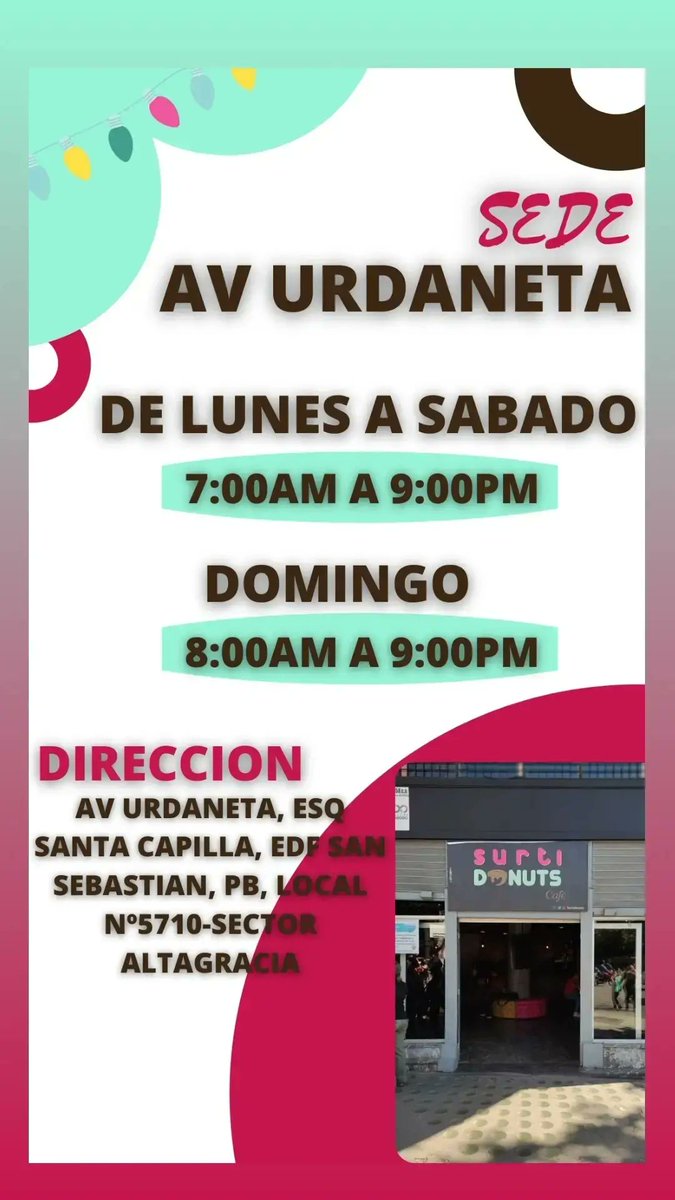 SurtiDonuts's tweet photo. ¿Ya revisaste nuestro horario navideño?
⌚
Echale un vistazo 👇🏻
#Navidad2021
#Donas
#EndulzaTuMomento
#Variedad
#SurtiDonuts https://t.co/mTkBMWcdz5