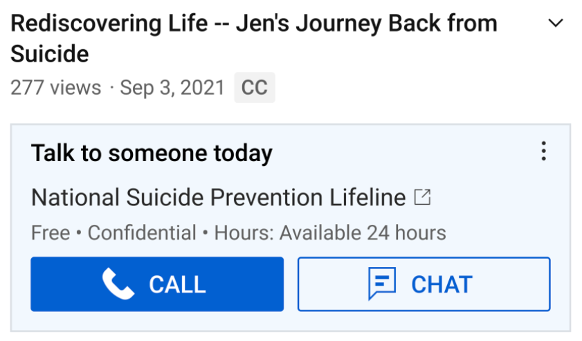 nealmohan's tweet photo. Access to mental health resources is more important than ever. At @YouTube, we're increasing the visibility of crisis resource panels for mental health, getting people critical information fast when they need it, and more... https://t.co/gZqAdu1oxm https://t.co/vOpxBhS4Qn