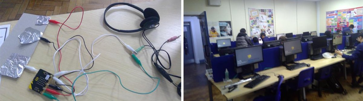 WHGSComputing's tweet image. Take a look at what we were doing last week in @CodeClub at @WilliamHulmes - making @microbit_edu  "guitars" :)
#EducationWithCharacter