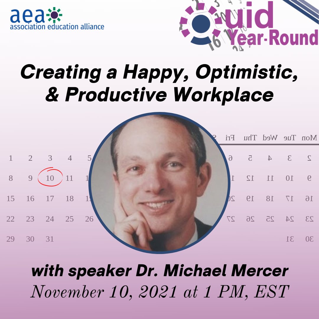 UIDYearRound's tweet image. Happy. Optimistic. Productive. These are key in creating a effective workplace for your employees to thrive in. Dr. Micheal Mercer will enlighten you during the next #UIDYearRound webinar on how to motivate your workforce.
Register here: ow.ly/a5uK50GJMYU