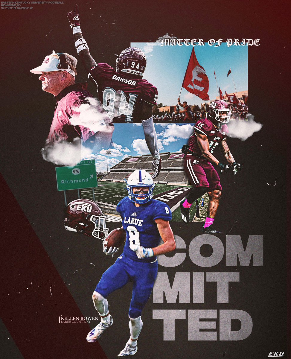 kellenbowen8's tweet photo. Excited to announce my commitment to play Football at Eastern Kentucky University! Beyond thankful for the opportunity to be a Colonel! @EKUWWells @EKUFootball @g_mcpeek @coacharichman @joshjagg #eku https://t.co/RT0Plc0PRP