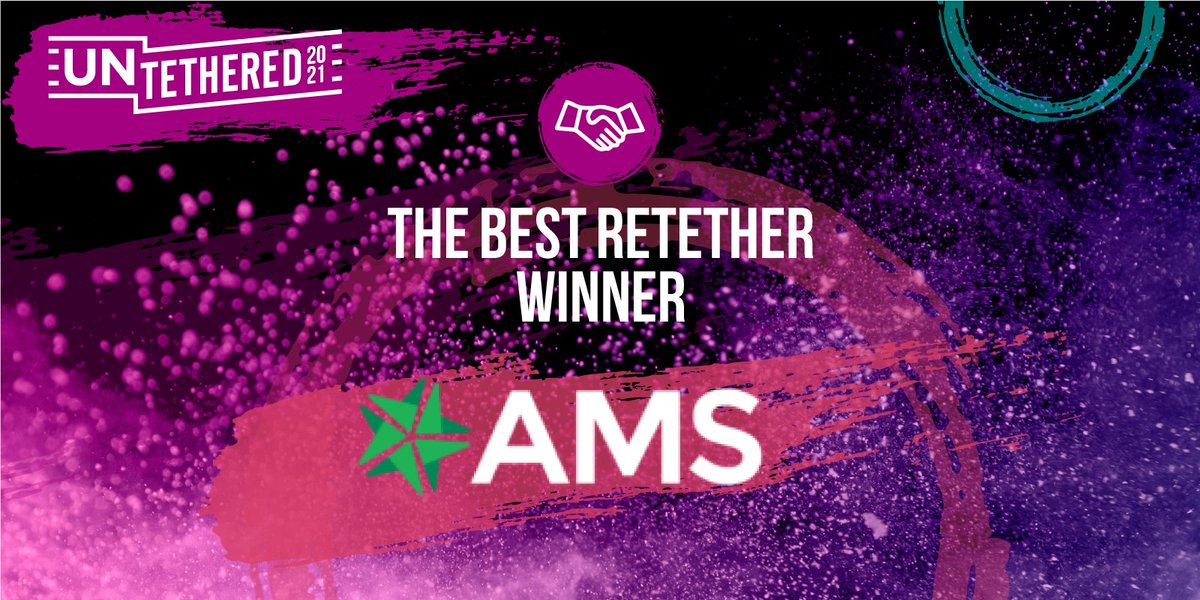 Congratulations <a href="/AMS_Experts/">AMS</a> for winning the #UNTETHERED2021 Best Retether Award! You rose to the challenge and created incredible connection opportunities in the digital world. Congrats! #events #connection #eventprofs
