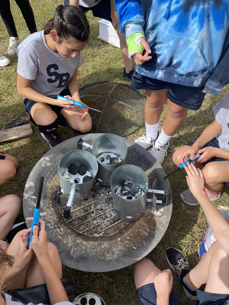 CoachSherrard's tweet photo. Today in our Outdoor Ed PE class students learned how to start a fire &amp; the components of campfire cooking! 🔥 Thank you @Comal_EF for our grant funding this program. The kids are so excited to make chili this week! https://t.co/35FsVcEp1B