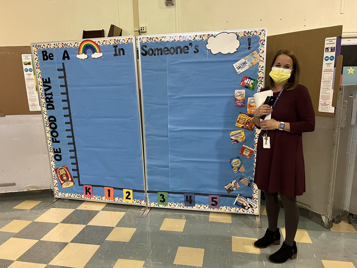 mriedi822's tweet photo. Can’t wait to see how this Food Drive 🌈 graph grows! #qcsf @QTownElementary You are my ❤️, @MrsHeldQE4th https://t.co/e2uB05bQCi