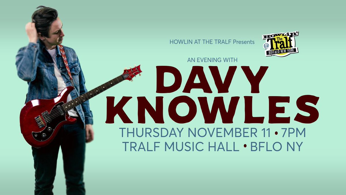 Two ticket offers for <a href="/mrdavyknowles/">davyknowles</a>  concert on Thursday night! The Tralf honors Veterans with a complimentary ticket to the show. Thank you, Veterans. The Tralf is also offering half price tickets to WNY BluesSociety members. 
Here's all the info - ymlp.com/zLl3YR