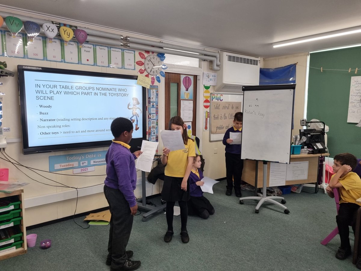 MissEdwardsLHS's tweet photo. Year 3 performed a toy story playscript in their English lesson today. @HeadLHS @MissDosSantos1 @LHS_Watford @MissBanksLHS @MissBurrellLHS https://t.co/wXJS6Gs6e7