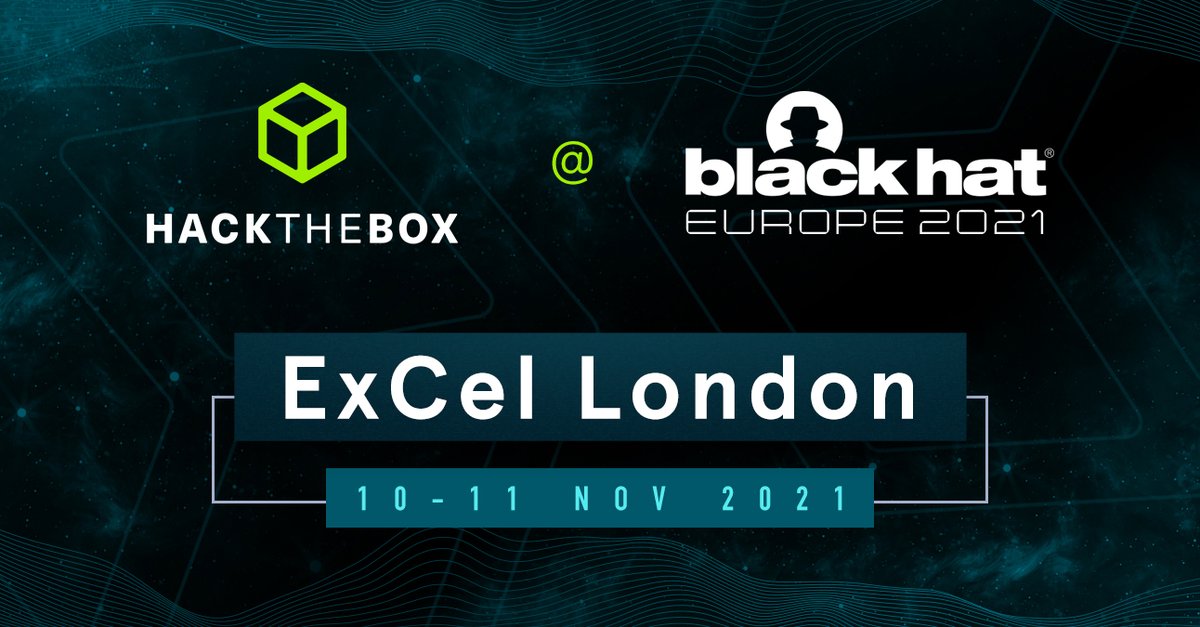 hackthebox_eu's tweet photo. 🔊 London Calling!
The #HackTheBox team will be attending:
📌 @BlackHatEvents Europe at @ExCeLLondon (10-11 Nov)
📌 @BSidesLondon at the ILEC (13 Nov)
Stop by and have a chat with our team... We got tons of #swag!
#HTBBusiness #Events #BHEurope21 #BsidesLDN2021 #CyberSecurity https://t.co/AxcOgofUes