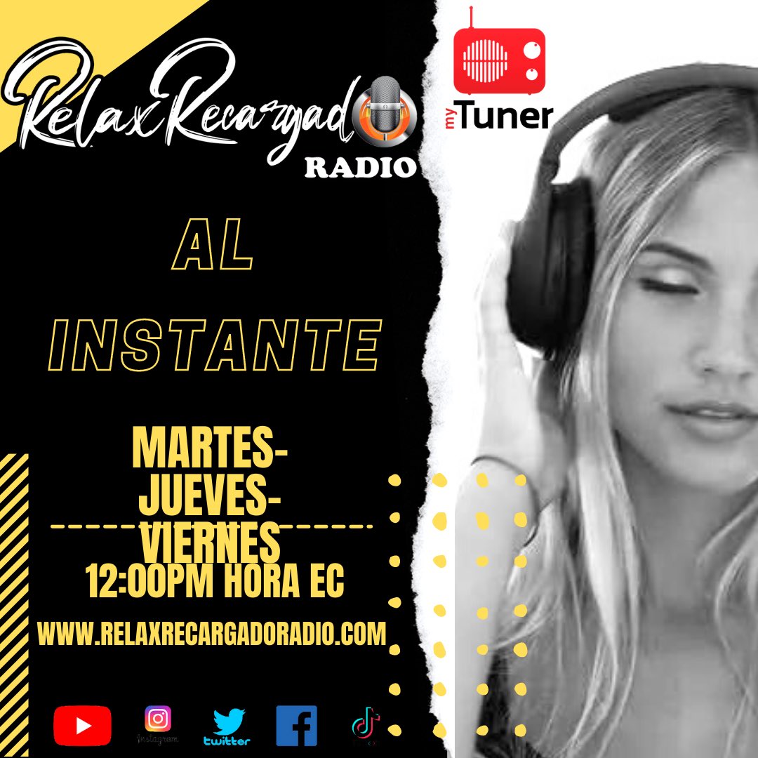 relaxrecargado's tweet photo. Empieza tu #programafavorito de #lastardes #alinstante te esperamos desde las 12:00pm hora EC solo ingresa en https://t.co/vly5JHKB16 #whatsapp📲 +593992671749 con la conducción de @fercho_cisneros_oficial https://t.co/qotvbnCDBV