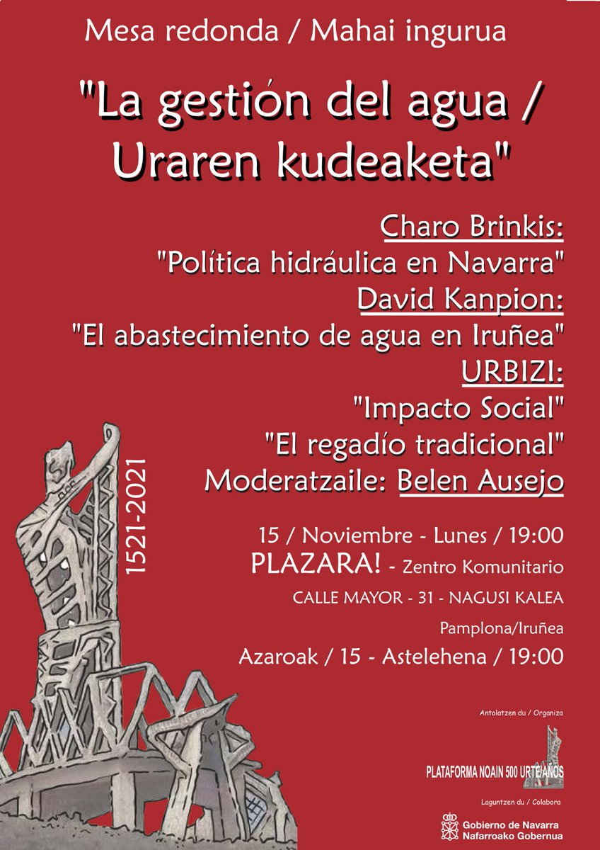 500Urte's tweet photo. 15noviembre
19:00
 @plazara31 
#batalladenoain 
#historiadenavarra https://t.co/Ytydy9XOJh