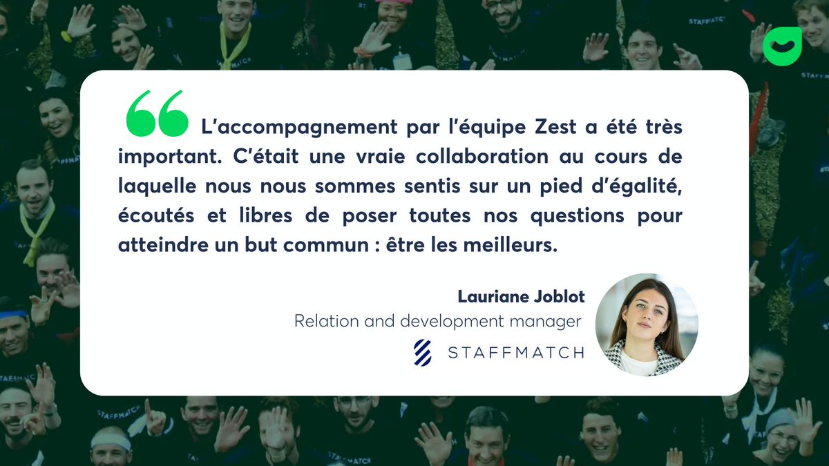 📢 Grâce à Zest, Staffmatch a mis en place des pratiques RH digitalisées pour ses équipes décentralisées. 🌟 Lauriane Jublot, relation and development manager chez Staffmatch, partage les processus RH et managériaux modernes mis en place avec Zest au sein de son organisation !