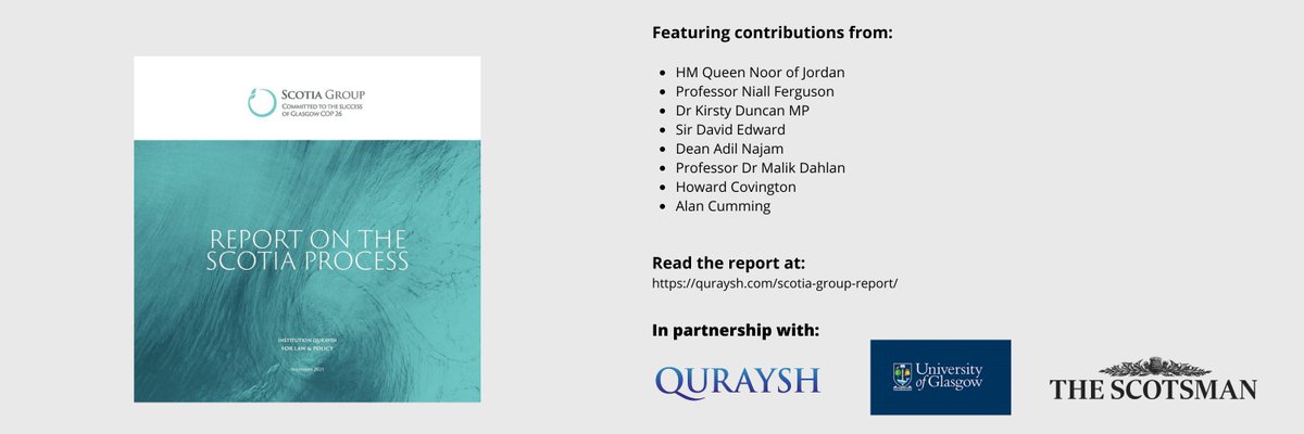 ScotiaGroup26's tweet photo. In advance of the Scotia Forum, the Scotia Group Report has been published!

Our efforts to support #COP26 included contributions by: @QueenNoor, @nfergus, @KirstyDuncanEN, @AdilNajam, @malikdahlan, @Alancumming.

More: https://t.co/4ySb3OdkI8

@i_Quraysh @UofGlasgow @TheScotsman https://t.co/tt79x18xrn