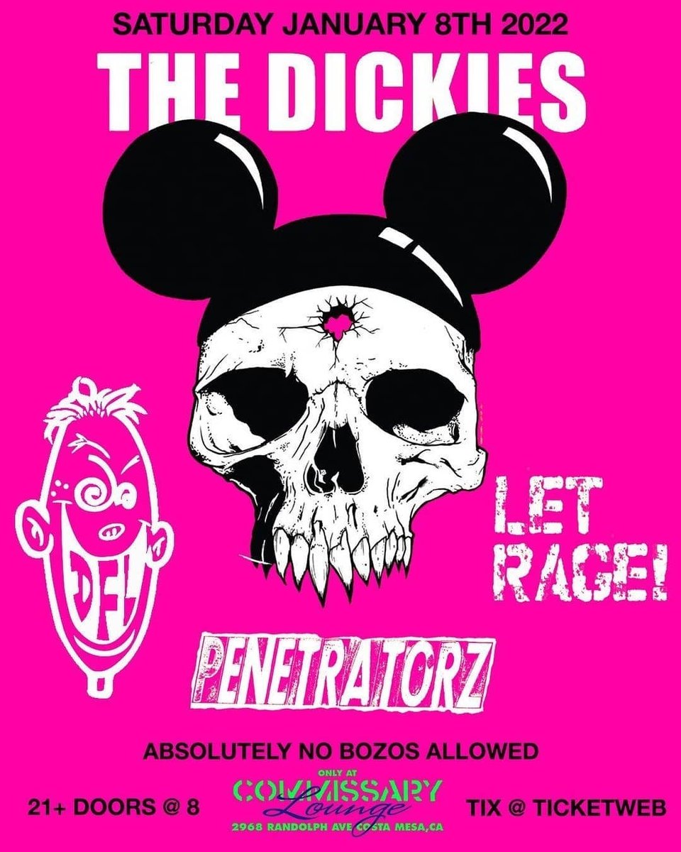 ProudToBeDFL's tweet photo. Looking forward to this one with @thedickiesband #letrage and #penetratorz all going down at @commissarylounge https://t.co/vn7C7yf2Nj