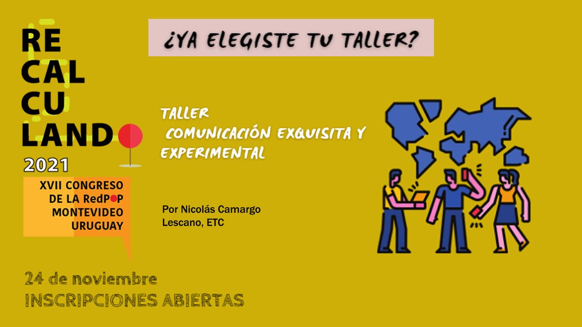 ¿Ya elegiste tu taller de #Recalculando2021? Te presentamos el taller: "Comunicación exquisita y experimental". Este será impartido por Nicolás Camargo Lescano (creador de ETC - Entre tanta ciencia, tantas historias) y su equipo. Revisa los talleres 👇 
✅redpop.org/programa