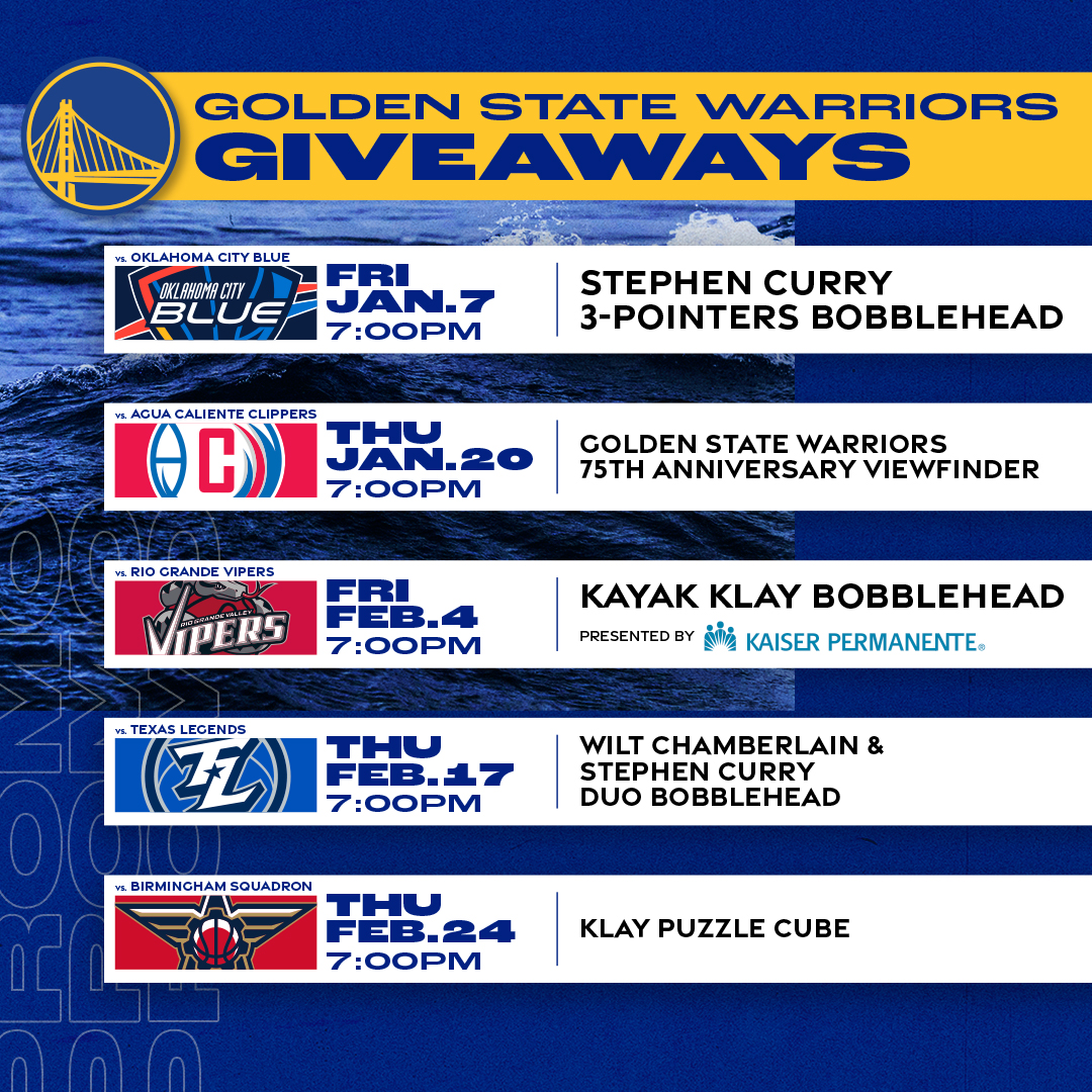 Golden State Warriors Promotional Schedule 2021-22