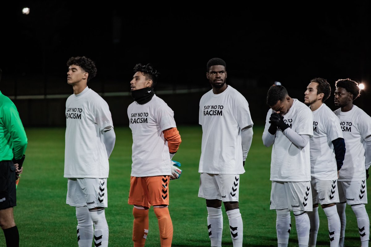 KClayFootball's tweet photo. Say no to racism. 

@StumptownAC @NISALeague https://t.co/O5kBHKZKPJ