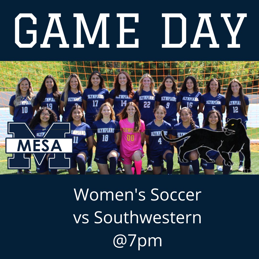 sdmesaathletics's tweet image. Game day!!💙💛⚽️

-Men’s Soccer faces @swcjags at home today at 1pm 

-Women’s Soccer faces @swcjags at home today at 7pm 

#PCAC #GoOlympians #SDMesaCollege 

@sdmesacollege @DrRyanShumaker @PcacSports
