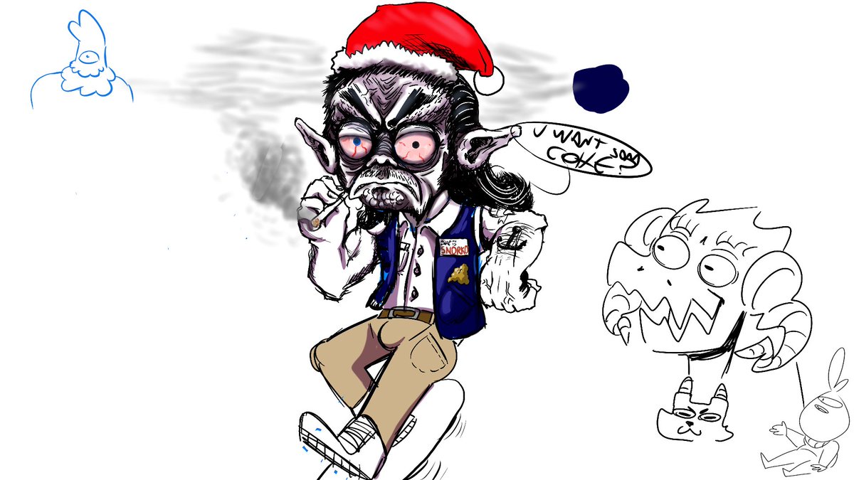 TotalWipe's tweet photo. Doing a little collaborative drawing with @BirdCyclops and we produced this glorious creature together. https://t.co/BjzwGxvL5a