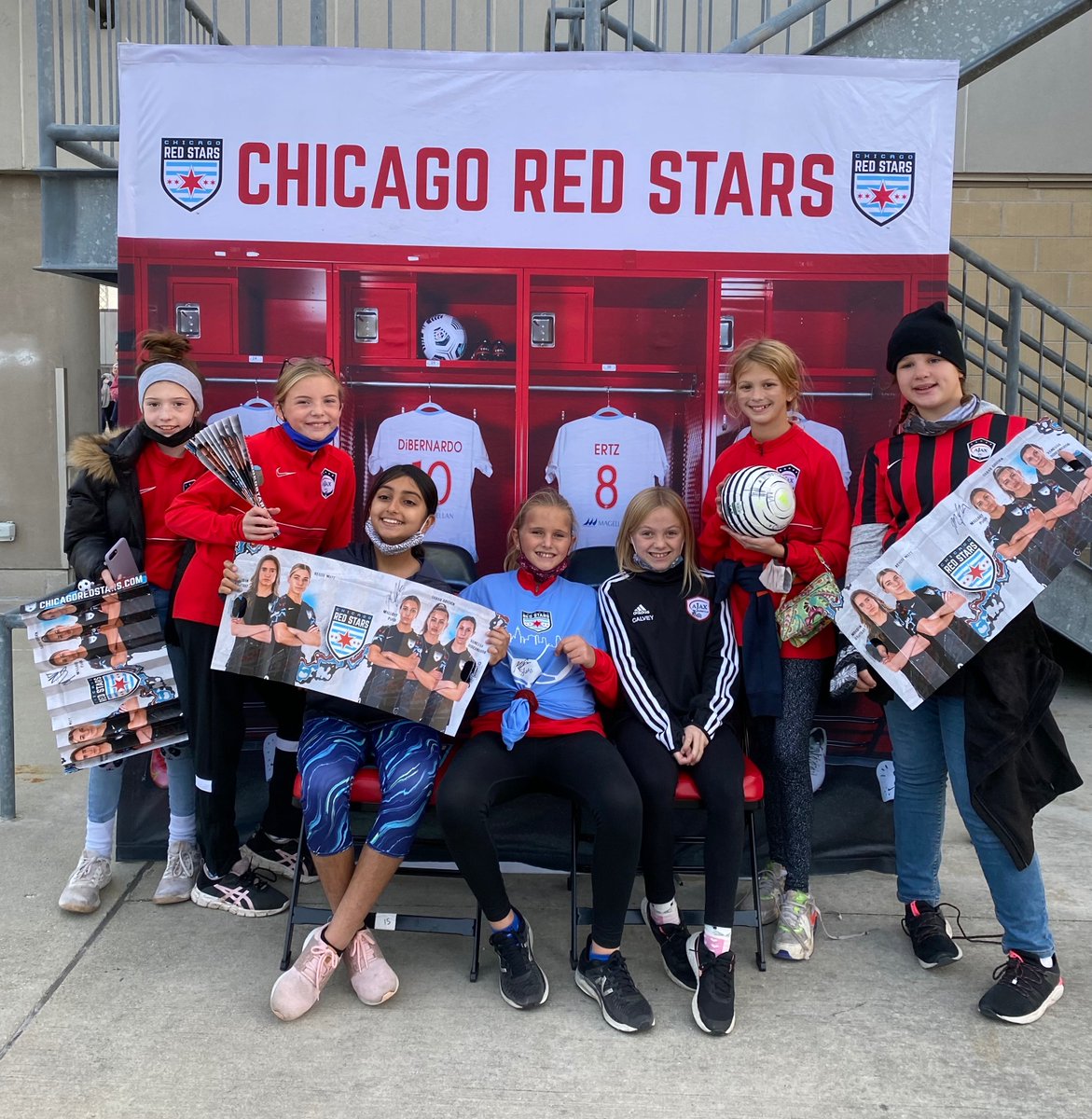 Our 2011 Girls White represented Ajax at the Red Stars playoff win Sunday, got to see Carli Lloyd play one of her last games, and scored an autograph from the player of the game!! A great outing for the girls!! #AjaxFamily #ThisIsAjax #RedStars #MKOT