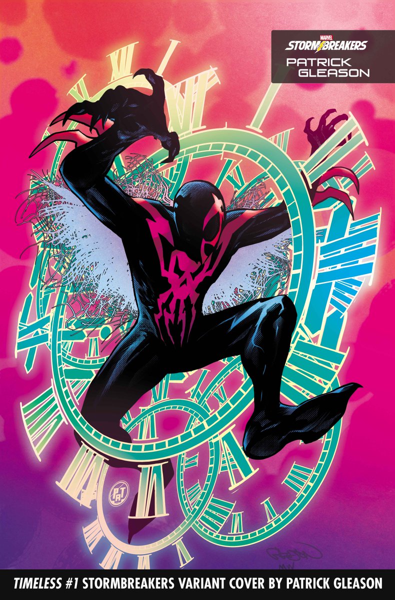 Marvel's tweet photo. The future of the Marvel Universe is at stake this December in 'Timeless'! Venture into the timestream with new covers by the #MarvelStormbreakers. 🕰️: https://t.co/V4p0GBI5pr (1/2) https://t.co/Oi0YNuRu5z