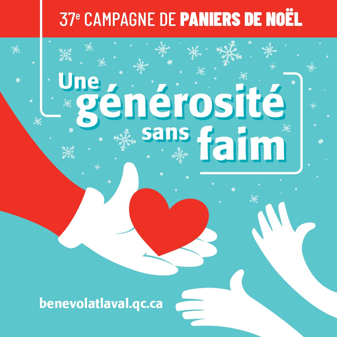 Le CBML est fier de lancer officiellement sa 37e campagne de paniers de Noël. 🎅

Tous ensemble, aidons les membres de notre communauté à vivre un Noël sans faim. 💫

Pour faire un DON: benevolatlaval.qc.ca/paniers-noel/