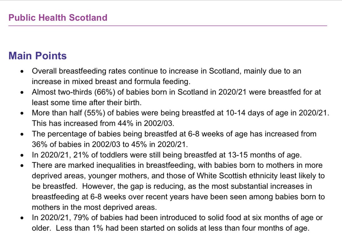 Glad to be able to mention the improvement in Scottish breastfeeding rates in the debate on giving babies the best start in life - based on a solid plan of action working alongside a range of experts to deliver.

Full report here: publichealthscotland.scot/media/9971/202…

#BackbenchBusiness