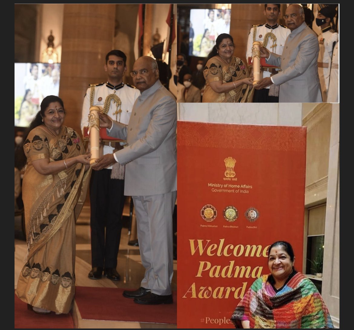 ourshakthi's tweet photo. A proud moment today for the TEF family as we witnessed our well wisher and the “ Nightingale of India” Smt. K. S. Chithra receive the 3rd highest civilian award in the Republic of India. 
Congratulations PadmaBhushan Smt. K.S. Chithra
#PadmaAwards2021 @KSChithra https://t.co/tCCwI1qZy9