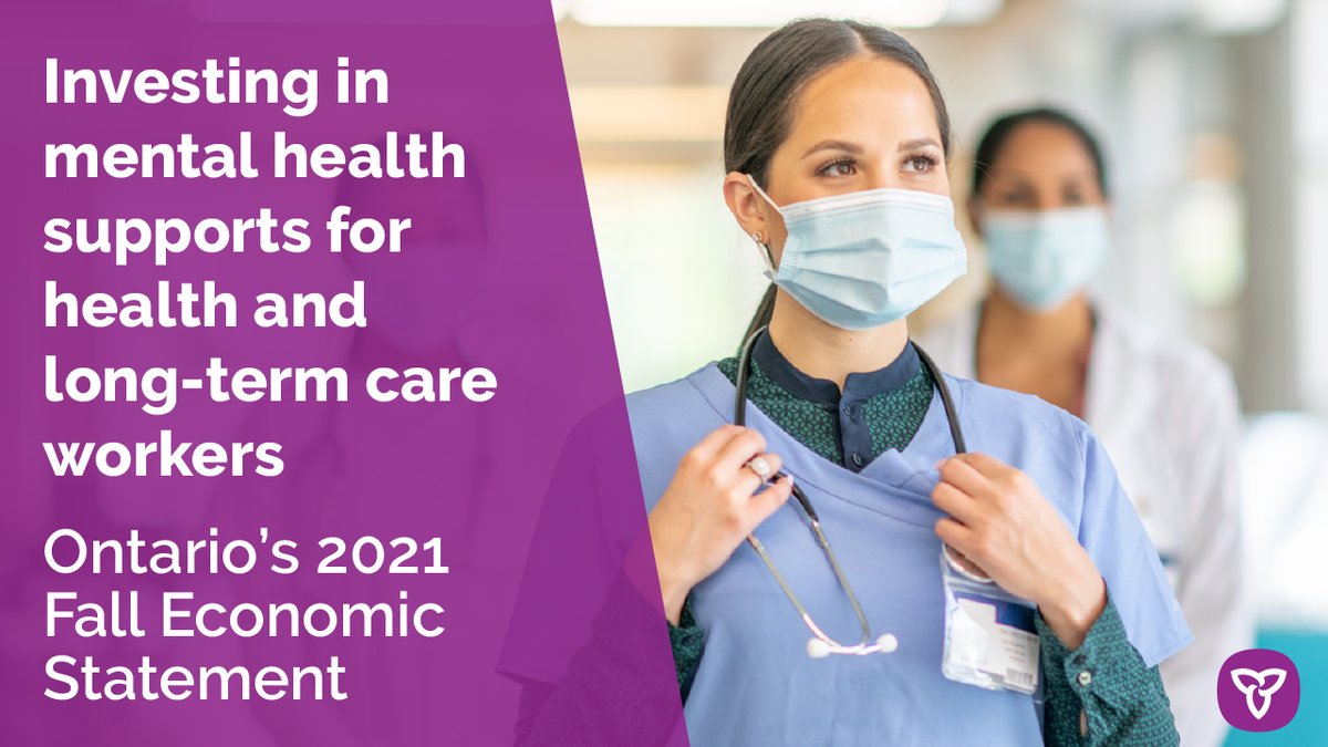 ONThealth's tweet photo. Ontario is protecting our progress by investing $12.4 million to provide mental health supports and services for frontline health care workers.  

Learn more: https://t.co/Gu8JKkFBln

https://t.co/dRt4axElkg

#BuildOntario https://t.co/UWY8VhiJC5