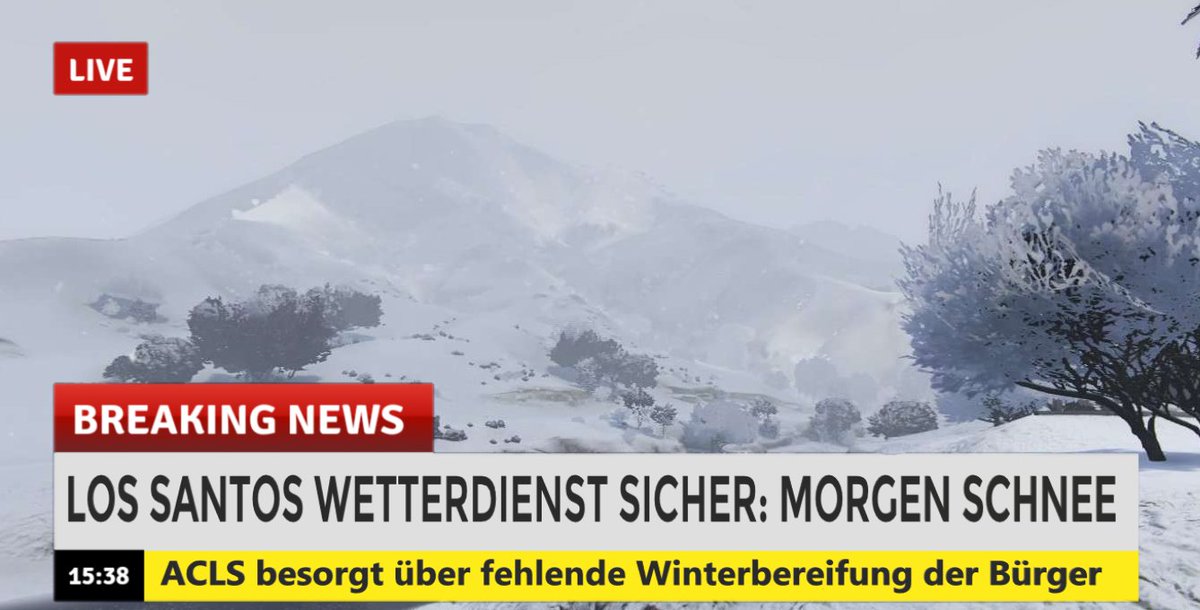 WorldVRoleplay's tweet photo. Eine Kaltfront trifft die Stadt Los Santos. Es ist mit dem ersten Schnee des Jahres zu rechnen. Der Städtische Wetterdienst sagte: "Für die kommenden Wochen werden wir wohl mit ungewöhnlich viel Schneefall und Kälte rechnen müssen". https://t.co/EYzvr6sf0V