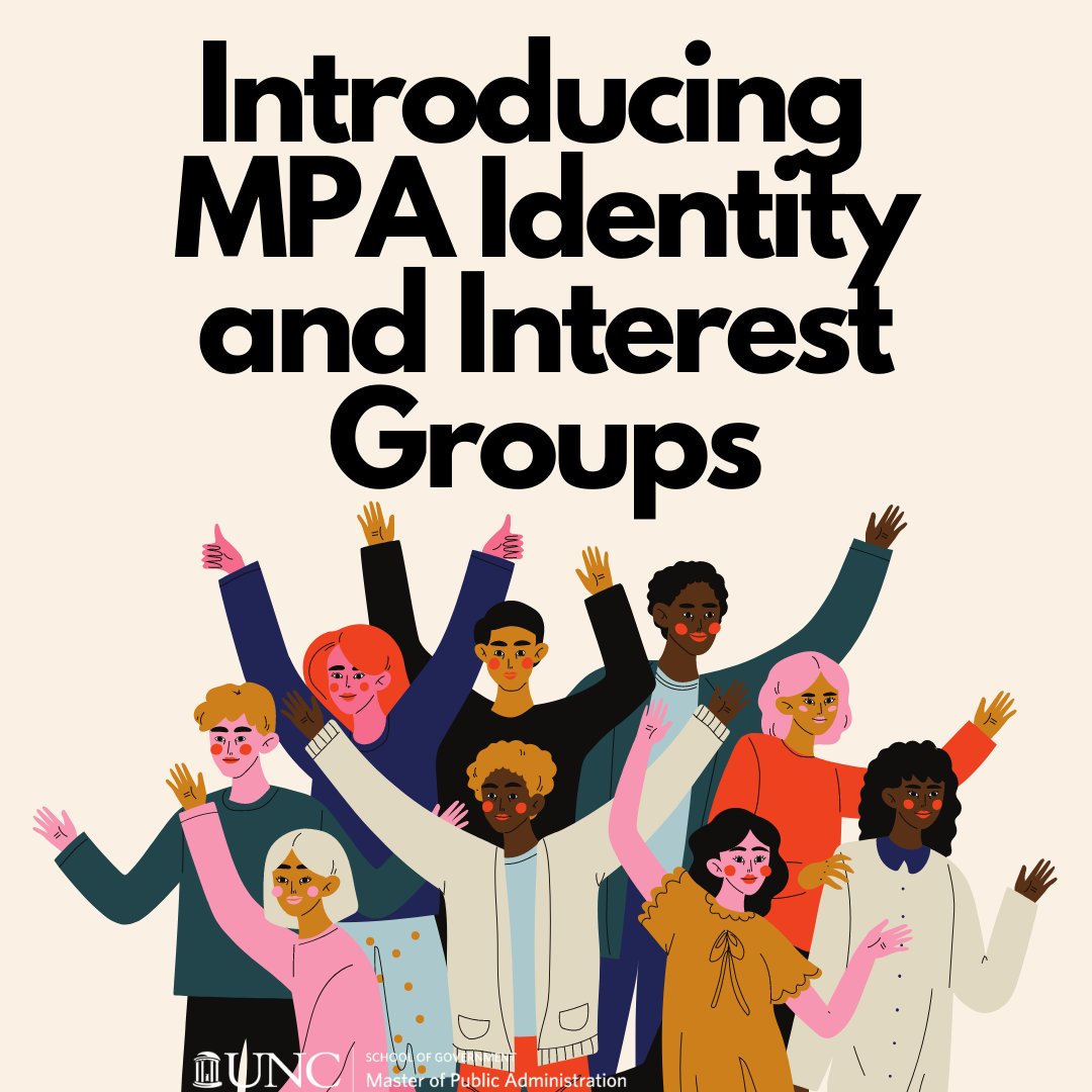 The UNC MPA program is introducing identity and interest groups for all MPA students.  DEI (Diversity, Equity, and Inclusion) is one of the pillars of the MPA strategic goal. Students can learn more about these groups and begin these groups with the link in our bio.