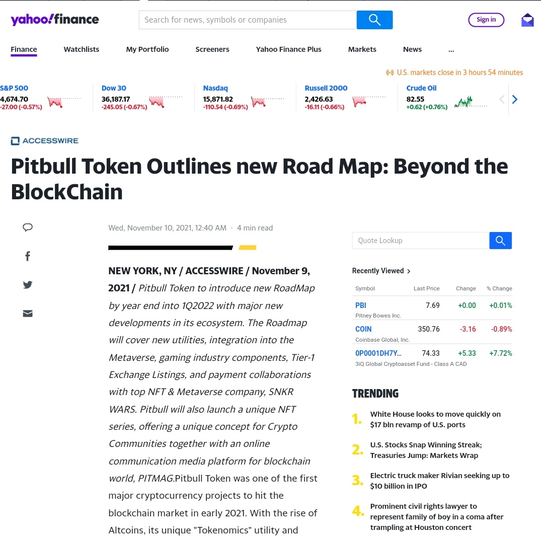 It's been a successful launch for new #RoadMap! Thanks for the feedbacks!✅

Now time to reveal an extra surprise for #Pitbull Community!

$PIT ROADMAP news is released on <a href="/YahooFinance/">Yahoo Finance</a>🟣

Read➡️ finance.yahoo.com/news/pitbull-t…

More Tier-1 #News Network to come
#ThisIsJustBeginning #btc